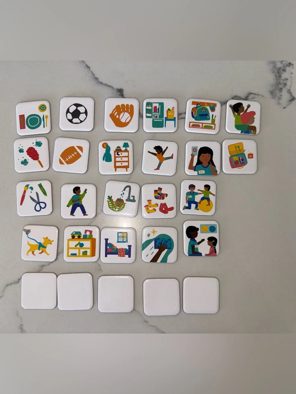 Kids Daily Tasks Magnetic Board Set - Blue & Teal
